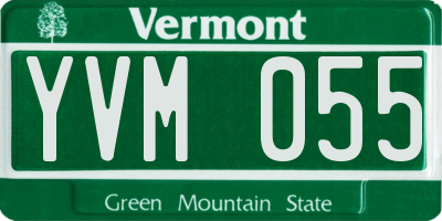 VT license plate YVM055