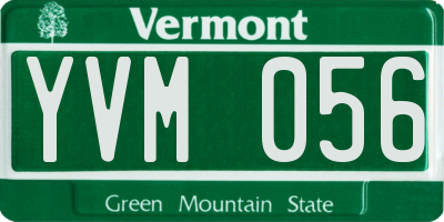 VT license plate YVM056