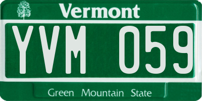 VT license plate YVM059