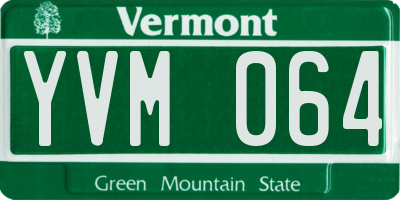 VT license plate YVM064