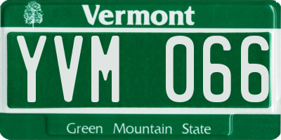 VT license plate YVM066