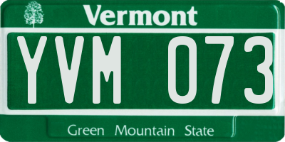 VT license plate YVM073