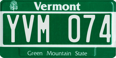 VT license plate YVM074