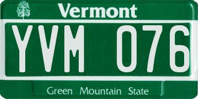 VT license plate YVM076