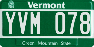 VT license plate YVM078