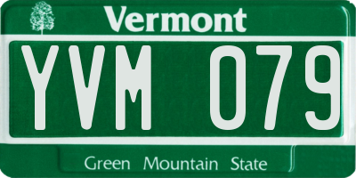 VT license plate YVM079