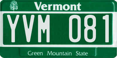 VT license plate YVM081