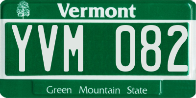 VT license plate YVM082