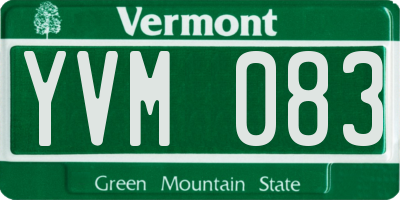 VT license plate YVM083