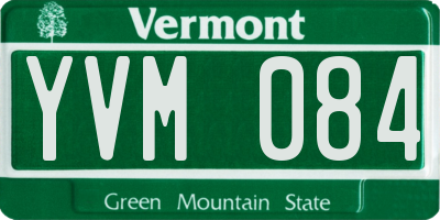 VT license plate YVM084