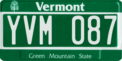 VT license plate YVM087