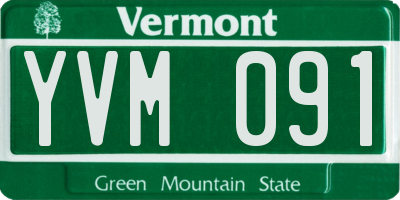 VT license plate YVM091