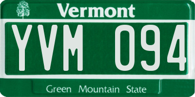 VT license plate YVM094