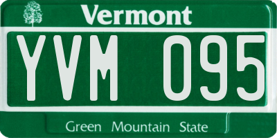 VT license plate YVM095