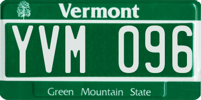 VT license plate YVM096