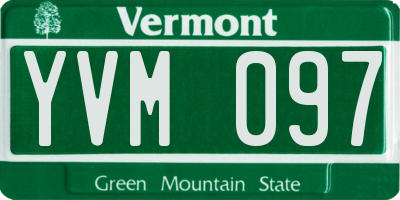 VT license plate YVM097