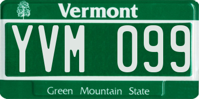 VT license plate YVM099