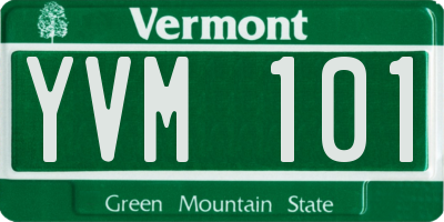 VT license plate YVM101