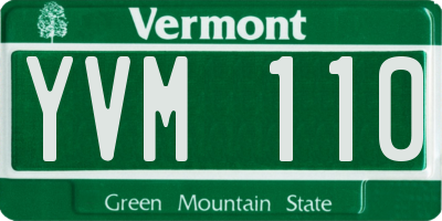 VT license plate YVM110
