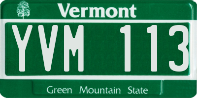 VT license plate YVM113