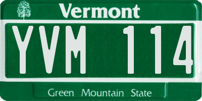 VT license plate YVM114