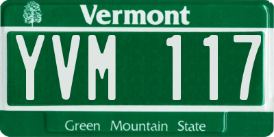 VT license plate YVM117