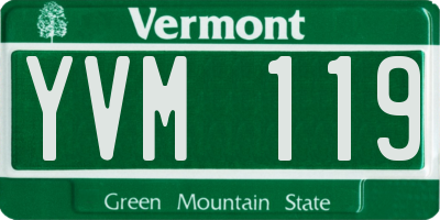 VT license plate YVM119