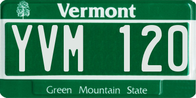VT license plate YVM120