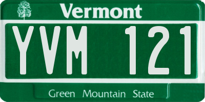 VT license plate YVM121