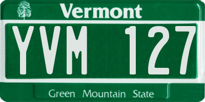 VT license plate YVM127