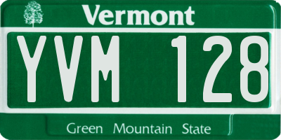 VT license plate YVM128
