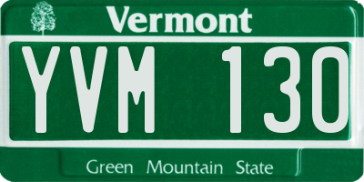 VT license plate YVM130