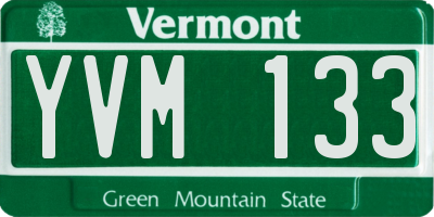 VT license plate YVM133