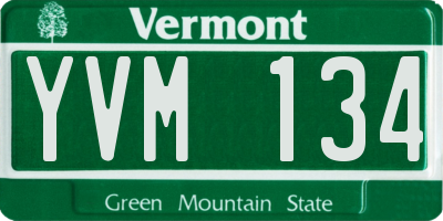 VT license plate YVM134