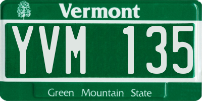 VT license plate YVM135
