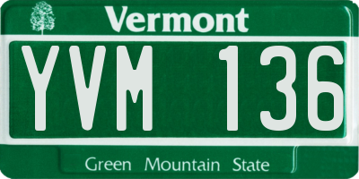 VT license plate YVM136