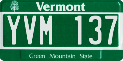 VT license plate YVM137