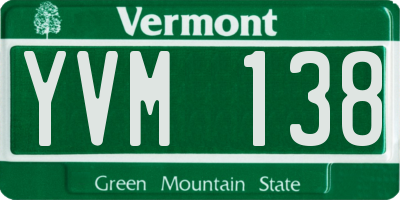 VT license plate YVM138