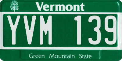 VT license plate YVM139