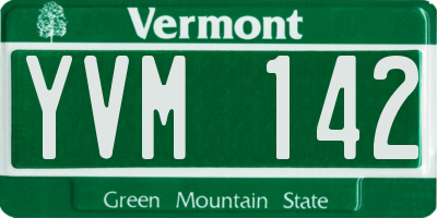 VT license plate YVM142