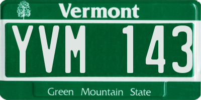 VT license plate YVM143