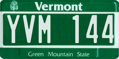 VT license plate YVM144