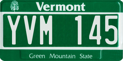 VT license plate YVM145