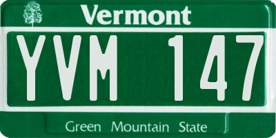 VT license plate YVM147