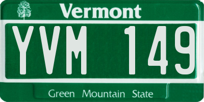 VT license plate YVM149