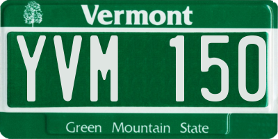 VT license plate YVM150