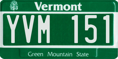 VT license plate YVM151