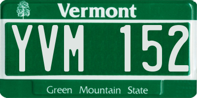VT license plate YVM152