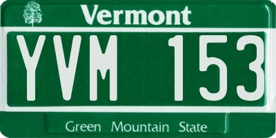 VT license plate YVM153