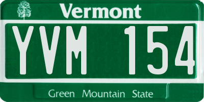 VT license plate YVM154